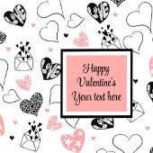 Personalized Love Text Pink Black Hearts Party  Servet