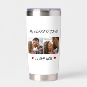 Personalized Love Water Bottle Couple Photo Gift Geïsoleerde Drinkbeker (Voorkant)