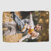 Personalized Love You Dad Photo Golfhanddoek (Horizontaal)
