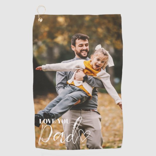 Personalized Love You Dad Photo Golfhanddoek (Voorkant)