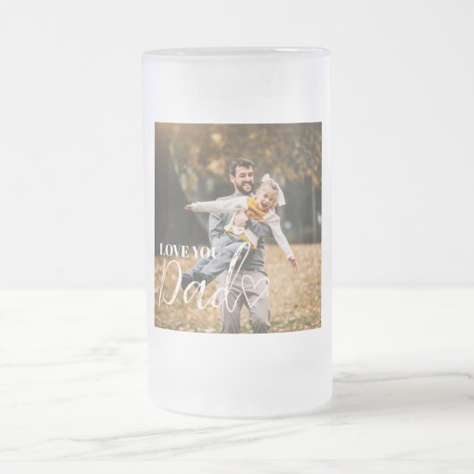 Personalized Love You Dad Photo Matglas Bierpul (Center)
