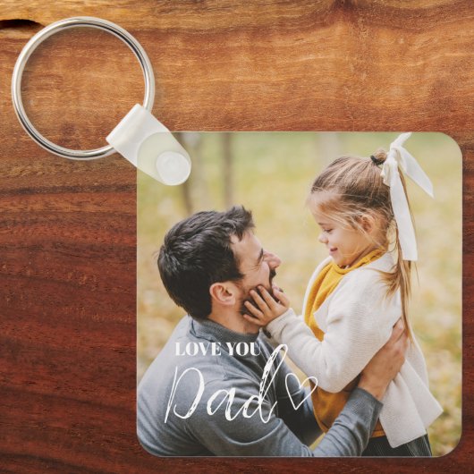 Personalized Love You Dad Photo Sleutelhanger (Voorkant)