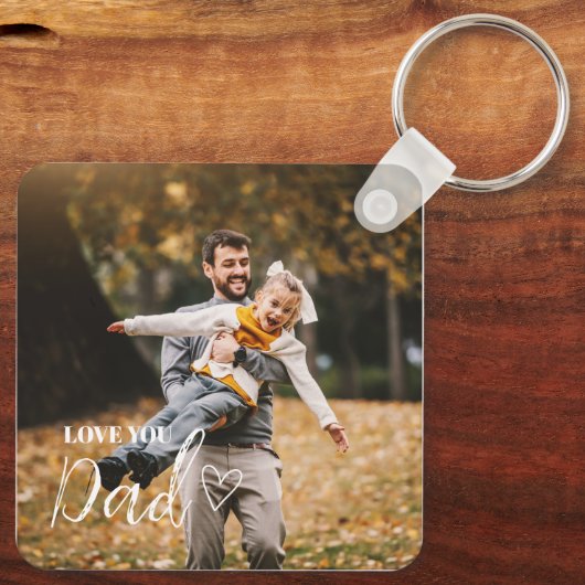 Personalized Love You Dad Photo Sleutelhanger (Achterkant)