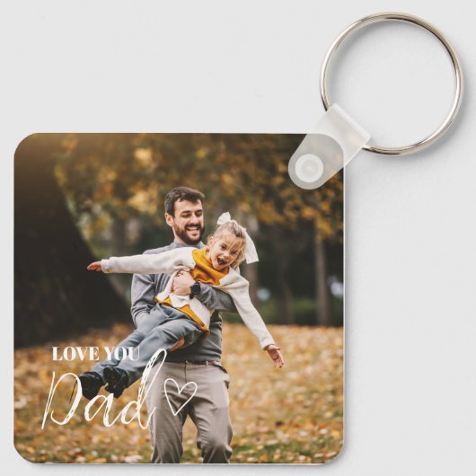 Personalized Love You Dad Photo Sleutelhanger (Achterkant)