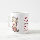 Personalized “Love You Fur-Ever” Cute Cat Valentin Koffiemok (Voorkant links)