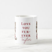 Personalized “Love You Fur-Ever” Cute Cat Valentin Koffiemok (Center)