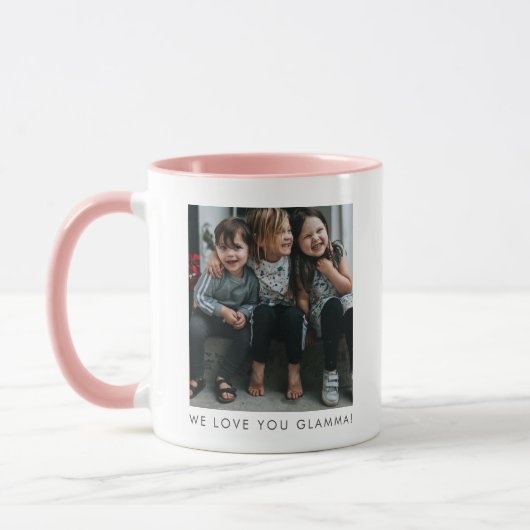 Personalized Love You GLAMMA Grandma Photo Simple Mok (Links)