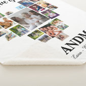 Personalized Love You Grandma Hearts 21 Photo Sherpa Deken (3/4)