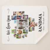 Personalized Love You Grandma Hearts 21 Photo Sherpa Deken (Voorkant (horizontaal))