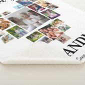 Personalized Love You Grandma Hearts 21 Photo Sherpa Deken (3/4)