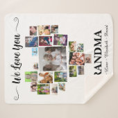 Personalized Love You Grandma Hearts 21 Photo Sherpa Deken (Voorkant (horizontaal))