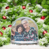 Personalized Love You Grandma Photo Sneeuwbol (Kerstmis)