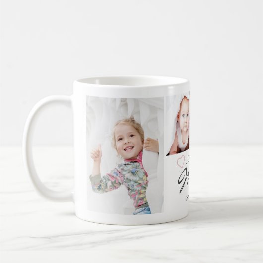 Personalized LOVE YOU MIMI Handwritten 4 Photo Koffiemok (Links)