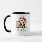Personalized Love You Mom Floral  Mok (Links)