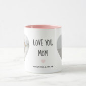 Personalized “Love You Mom” Photo | Custom Gift Mok (Midden)