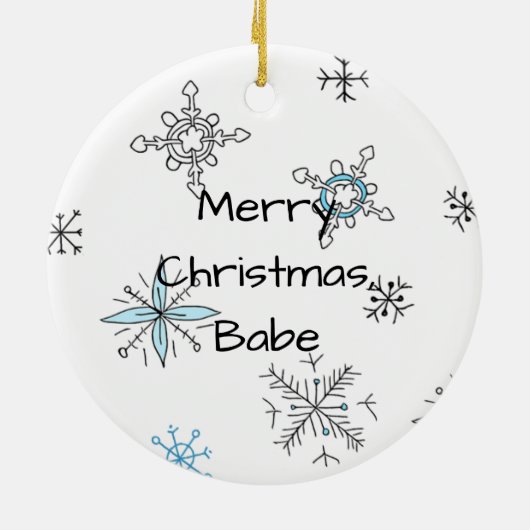 Personalized Lovebirds Owls Christmas Keramisch Ornament (Achterkant)