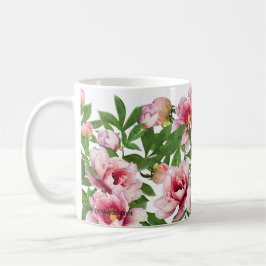 Personalized Low Poly Peony Coffee Mug Koffiemok