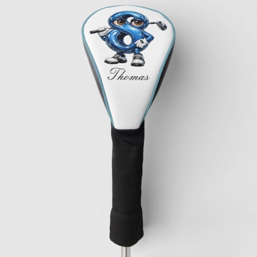 Personalized Lucky 8 Golf Head Cover (Voorkant)