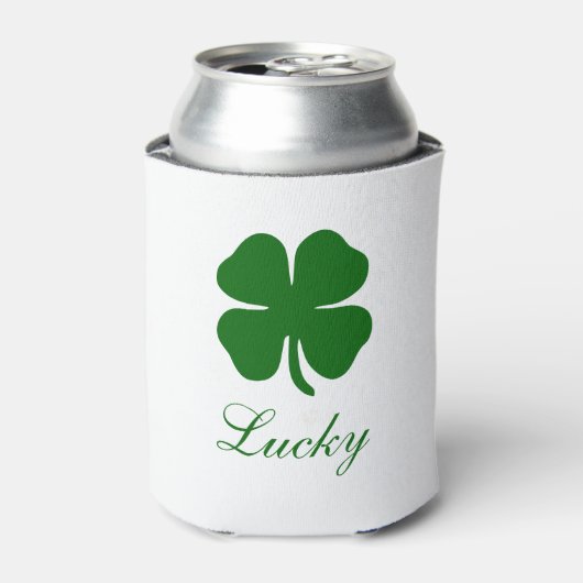 Personalized Lucky Green Clover Blikjeskoeler (Blikje Voorkant)