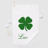 Personalized Lucky Green Clover Golfhanddoek (Insitu)