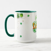 Personalized Lucky Shamrock Green Pattern Mok (Links)