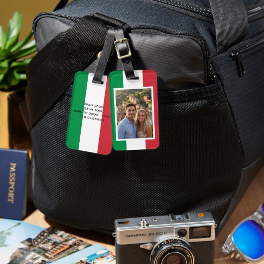 Personalized luggage tags, Italian flag Bagagelabel (Voorkant /achterkant)