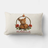 Personalized Lumbar Baby Pillow – Woodland Fawn Kussen (Voorkant)
