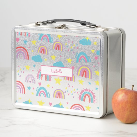 Personalized Lunch Box with Rainbow Name Design (In situ)