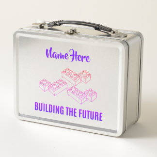 Personalized Lunchkins Building Bricks Lunch Box