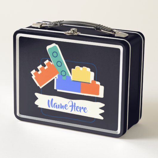 Personalized Lunchkins Building Bricks Lunch Box (Voorkant)