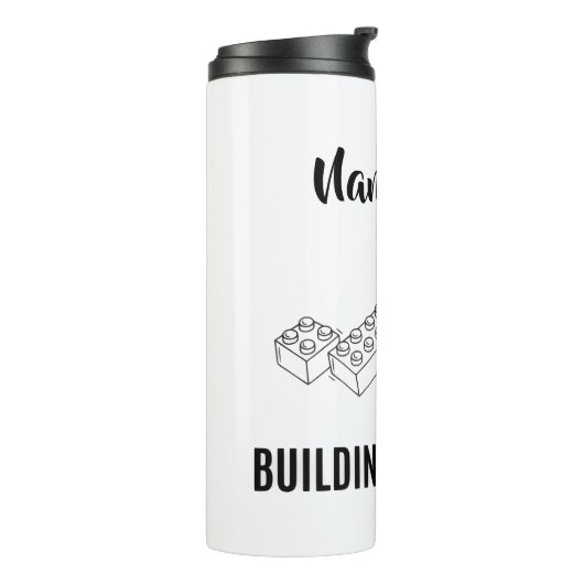 Personalized Lunchkins Building Bricks Lunch Box Thermosbeker (Gedraaid links)