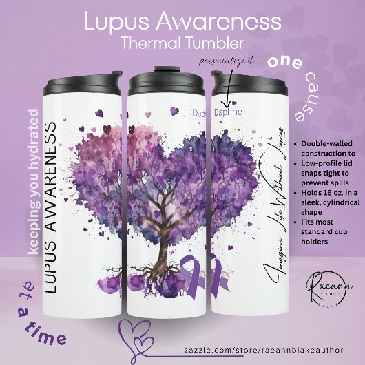 Personalized Lupus Awareness Thermal Tumbler Thermosbeker