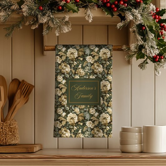 Personalized Lux Pastel Botanical Towel Kitchen Theedoek