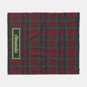 Personalized Luxe Heritage Tartan Christmas Fleece Deken (Voorkant (Horizontaal))