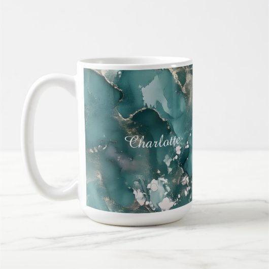 Personalized Luxury Marble Pattern Custom Name Koffiemok (Links)
