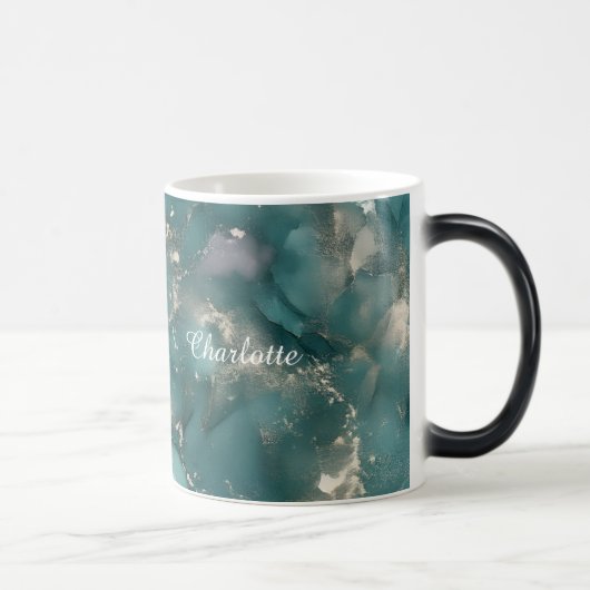 Personalized Luxury Marble Pattern Custom Name  Magische Mok (Rechts)