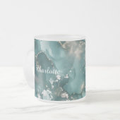 Personalized Luxury Marble Pattern Custom Name  Matglas Koffiemok (Voorkant links)