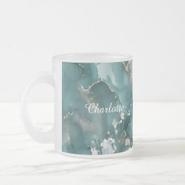 Personalized Luxury Marble Pattern Custom Name Matglas Koffiemok