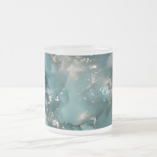 Personalized Luxury Marble Pattern Custom Name  Matglas Koffiemok (Center)