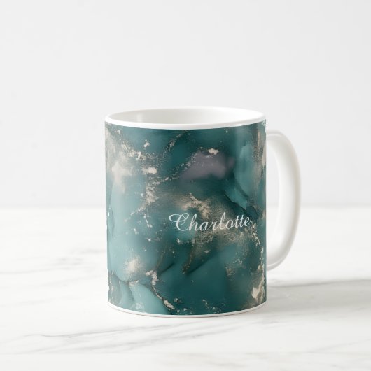 Personalized Luxury Marble Pattern Custom Name Mug Koffiemok (Voorkant rechts)