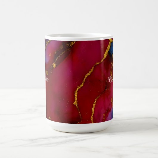 Personalized Luxury Marble Pattern Custom Name Mug Koffiemok (Center)
