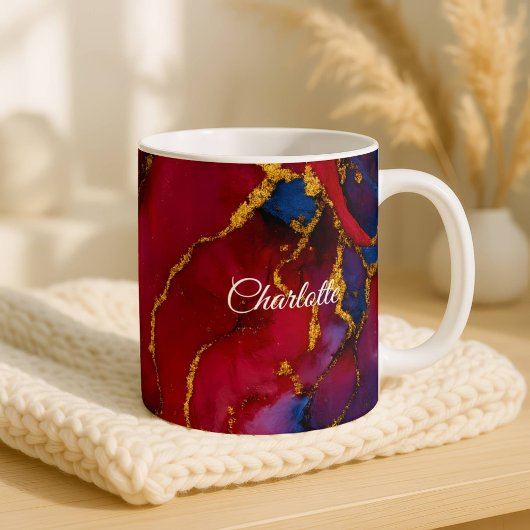 Personalized Luxury Marble Pattern Custom Name Mug Koffiemok