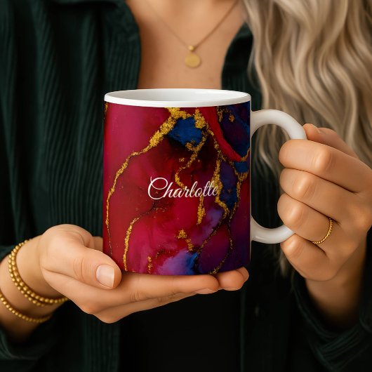 Personalized Luxury Marble Pattern Custom Name Mug Koffiemok