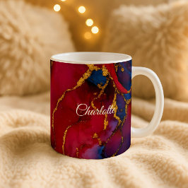 Personalized Luxury Marble Pattern Custom Name Mug Koffiemok
