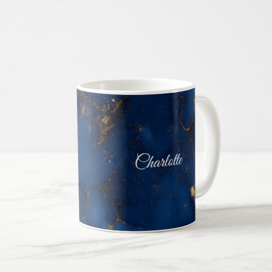 Personalized Luxury Marble Pattern Custom Name Mug Koffiemok (Voorkant rechts)