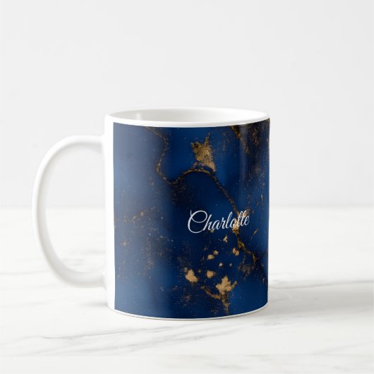 Personalized Luxury Marble Pattern Custom Name Mug Koffiemok (Links)