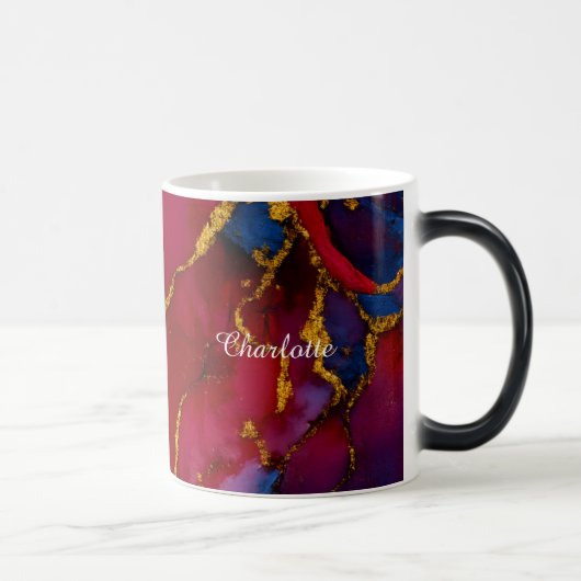 Personalized Luxury Marble Pattern Custom Name Mug Magische Mok (Rechts)