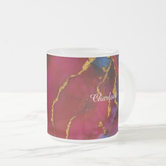 Personalized Luxury Marble Pattern Custom Name Mug Matglas Koffiemok (Voorkant rechts)