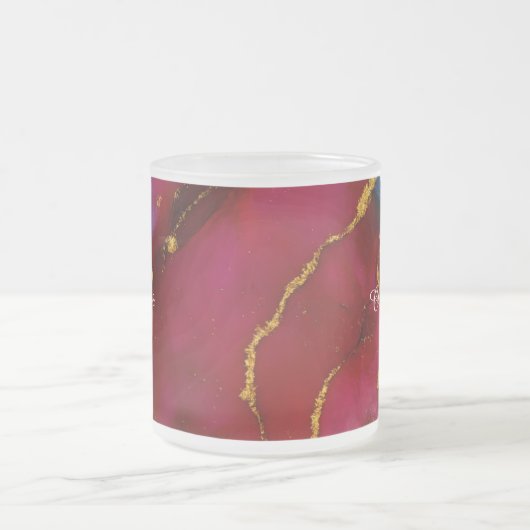 Personalized Luxury Marble Pattern Custom Name Mug Matglas Koffiemok (Center)
