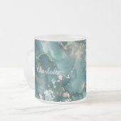 Personalized Luxury Marble Pattern Custom Name Mug Matglas Koffiemok (Voorkant links)